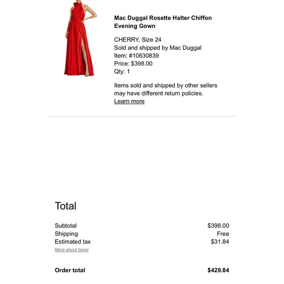 Mac Duggal Women's Rosette Halter Chiffon Evening Gown Size 24 - Picture 15 of 16